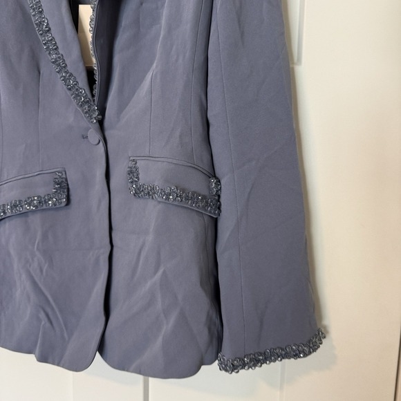 Cinq a Sept Kayden Beaded Blazer NEW Jacket Women's Size 0 $697 Blue Slate NWT - Picture 5 of 11